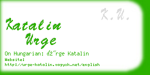 katalin urge business card